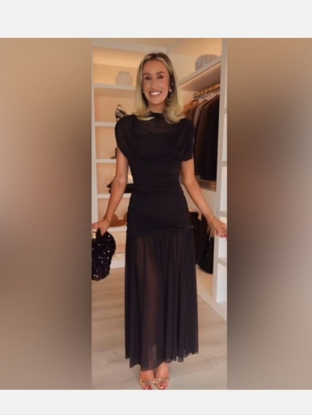 Zara Draped Midi Dress Black - Picture 11 of 16